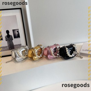 Rosegoods1 กระเป๋าถือ กระเป๋าสะพายไหล่ สะพายข้าง หนัง Pu ทรงหัวใจ ความจุสูง สีพื้น สําหรับผู้หญิง