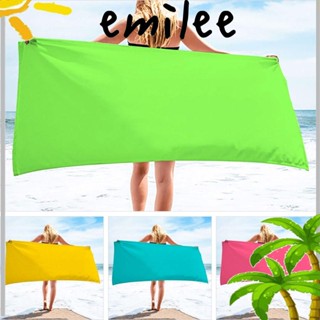 Emilee ผ้าขนหนูชายหาด ผ้าคลุมไหล่ ผ้ากํามะหยี่ สองด้าน ขนาดใหญ่ แห้งเร็ว