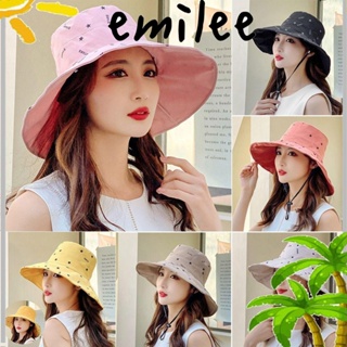 Emilee หมวกบักเก็ต ผ้าฝ้าย กันแดด เหมาะกับเดินชายหาดกลางแจ้ง