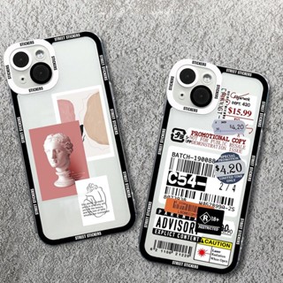 เคสโทรศัพท์มือถือนิ่ม ลายรูปปั้นสติกเกอร์บาร์โค้ด สไตล์เรโทร สําหรับ Xiaomi Redmi Note 12 12 Pro 11 11S 11 Pro Plus 10 10S 10 Pro Max 9S 9 Pro 12S Redmi 10 10C 12C 9