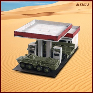 [Blesiya2] โมเดลสถานีแก๊ส 1:72 1:64 ฉากสถาปัตยกรรม 3D อุปกรณ์เสริม สําหรับตกแต่งโต๊ะทราย