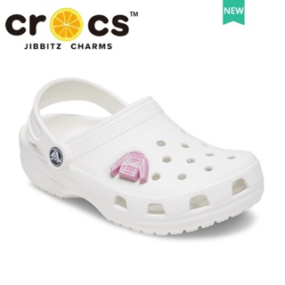 barbie jibbitz crocs แท้  อุปกรณ์เสริมรองเท้า หัวเข็มขัด สีชมพู สําหรับตุ๊กตาบาร์บี้