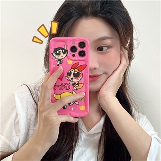 เคสโทรศัพท์มือถือ ซิลิโคน กันกระแทก ลายการ์ตูนอนิเมะ Powerpuff Girls น่ารัก สร้างสรรค์ สําหรับ Iphone 14 11 12 13 PRO MAX 13ProMax 12 13pro 11 14pro