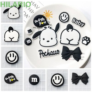 Hilario แผ่นป้าย PVC รูปตุ๊กตา Pochacco 3D สําหรับตกแต่งกิ๊บติดผม DIY 5 ชิ้น