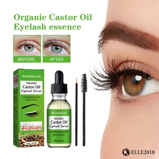 West&amp;Month Castor Oil Eyelash Growth Essential Oil ความยาวและความหนา Natural Dense Moisturizing Curling 【elle20181_th】