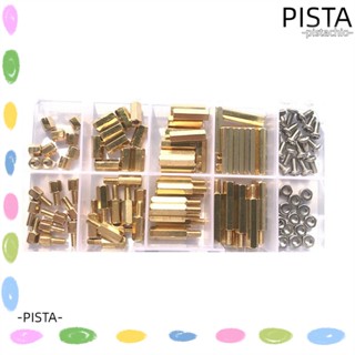 Pista สเปเซอร์ทองเหลือง หกเหลี่ยม เมนบอร์ด PCB น็อตสกรู M3 น็อตตัวผู้ ตัวเมีย และน็อต สีทอง DIY 120 ชิ้น