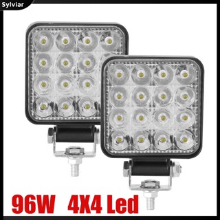 [sylviar] บาร์ไฟหน้า Led 4x4 10-30v 6000k 96w 3 นิ้ว สําหรับติดภายในรถยนต์ รถแทรกเตอร์ 2 ชิ้น