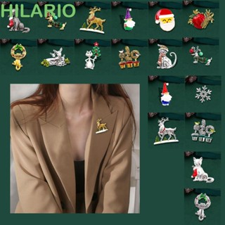 Hilario เข็มกลัด ลายการ์ตูนซานตาคลอส กวาง คริสต์มาส เกล็ดหิมะ สําหรับตกแต่ง