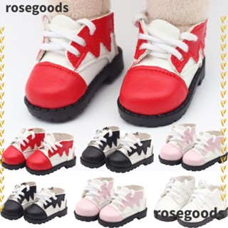 Rosegoods1 รองเท้าหนัง ลายใบเมเปิ้ล คุณภาพสูง หลากสี อุปกรณ์เสริม สําหรับตุ๊กตา 1/12