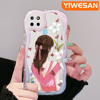 เคสโทรศัพท์มือถือ ซิลิกาใส กันกระแทก ลายผีเสื้อ เด็กผู้หญิง สําหรับ Realme C21Y C25Y