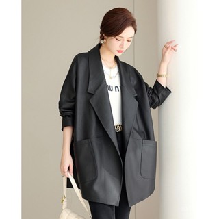 [New autumn] 2023 Spring New genuine leather leather coat mid-length suit collar belt elegant fashion sheepskin coat for women EHN9