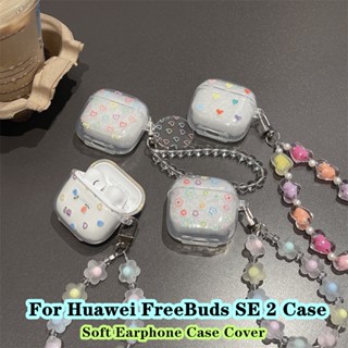 【พร้อมส่ง】เคสหูฟัง แบบนิ่ม แบบใส ลายการ์ตูน พร้อมสายคล้อง สําหรับ Huawei FreeBuds SE 2 Huawei FreeBuds SE 2