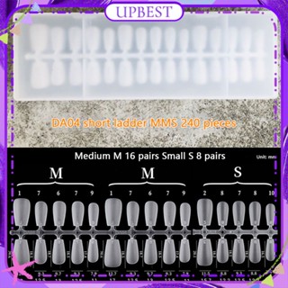 ♕ Nadi Cocoa 240pcs Nail Art Ultra-thin Nail Patch Non-marking Grinding Transparent Frosted Fake Nails Manicure Tool For Nail Shop 19 Designs UPBEST