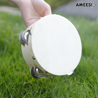 Ameesi เครื่องดนตรีแทมบูรีน แบบสองชั้น 6.5 นิ้ว ของเล่นเสริมการเรียนรู้เด็ก