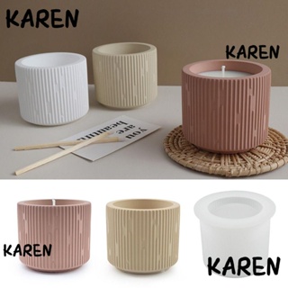 Karen แม่พิมพ์ซิลิโคน ทรงกลม สไตล์มินิมอล สําหรับทําเทียน DIY