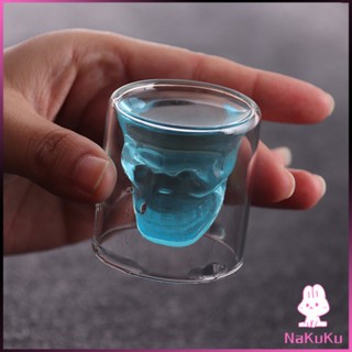 NKK แก้วดับเบิ้ลวอลล์ ทรงหัวกระโหลก  แก้วช็อต  ดีไซน์สวย 25ml Skeleton Cup