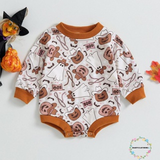 Babyclothes- ชุดบอดี้สูท รอมเปอร์ แขนยาว พิมพ์ลายฟักทองผี ฮาโลวีน ตะวันตก สําหรับเด็กทารก เด็กผู้ชาย เด็กผู้หญิง