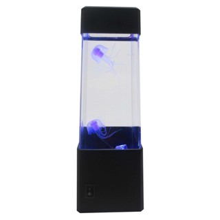 【yunhai】Jellyfish Water Aquarium BOX LED Lamp Relax Bedside Mood Light For Home Decor