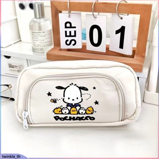 【read Stock】pachacco Canvas Pen Bag Cute Cartoon Student Storage Pencil Case Stationery Box (twinkle.th)