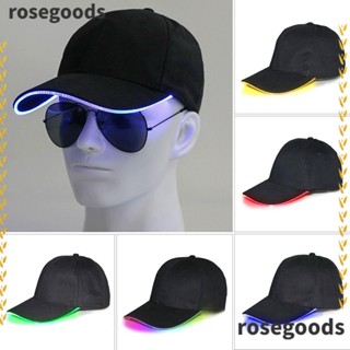 Rosegoods1 หมวกกันแดด หมวกกีฬา หมวกเต้นรํา ปรับได้ เรืองแสง สุดเท่