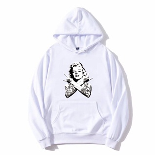 เสื้อกันหนาว มีฮู้ด ลาย Marilyn Monroe Tattoo 1 พรีเมี่ยม สําหรับผู้ชาย