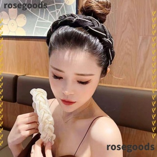 Rosegoods1 ที่คาดผมผู้หญิง ตาข่าย พลอยเทียม ฤดูใบไม้ผลิ ที่คาดผม กว้าง