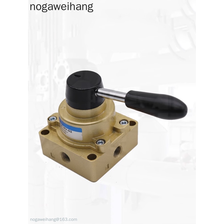 3 ตําแหน่ง 4 ทิศทางนิวเมติกวาล์วด้วยตนเอง HV-02/03/04/200-02B/D วาล์วควบคุมย้อนกลับ 1/4 3/8 1/2