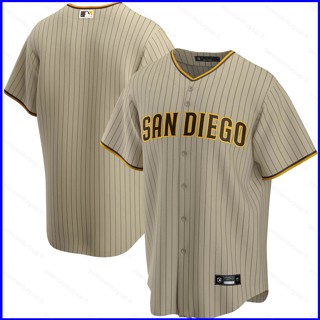 เสื้อคาร์ดิแกนเบสบอล GP1 2023 MLB San Diego Padres Tan Button-Down Jersey พลัสไซซ์ PG1