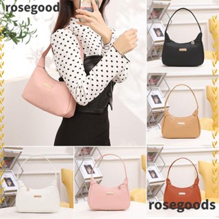 Rosegoods1 กระเป๋าถือ กระเป๋าสะพายไหล่ หนัง PU สีพื้น สําหรับผู้หญิง