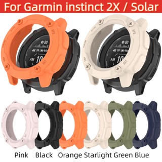 เคสซิลิโคนเหลว สําหรับ Garmin instinct 2X Solar Tactical hollow out silicone shell Watch anti fall armor protective cover