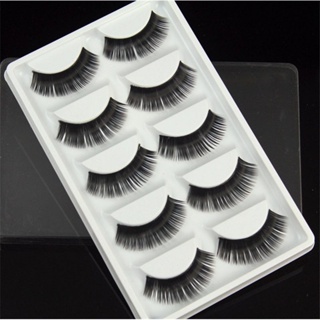 False Eyelashes Soft Natural Cross Long Extension 5 Pairs Clearance sale