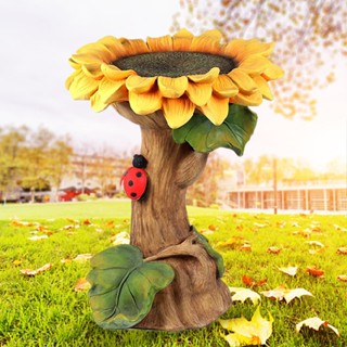 New Polyresin Sunflower Outside Wild Bird Feeder Bird Bath Garden Flower Decor