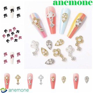 Anemone อุปกรณ์ตกแต่งเล็บ จี้ไข่มุก พลอยเทียม รูปหยดน้ํา สไตล์เจ้าหญิง สําหรับตุ๊กตาบาร์บี้ 5 ชิ้น ต่อชุด