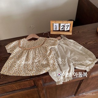 Girls summer clothes set 2023 new summer thin childrens western style floral two-piece set girls summer clothes Korean 4UAW