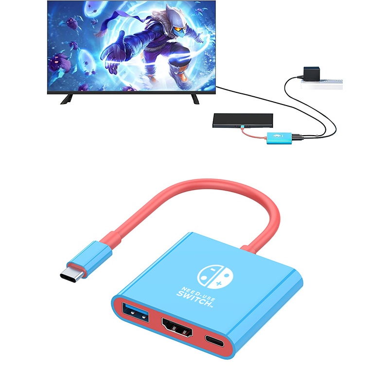 แท่นวางสวิตช์ สําหรับ Nintendo Switch & OLED, Docking Station สําหรับ TV, Base Accessories, Portable Travel Dock, USB C to HDMI Adapter สําหรับ Steam Deck / Mac