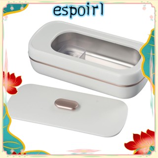 Espo น้ํายาทําความสะอาด|ถังสแตนเลส 350 มล. อัลตราโซนิกทําความสะอาดเครื่องประดับในครัวเรือนสีขาว 47KHZ ความจุสูงแปรงเครื่องสําอาง