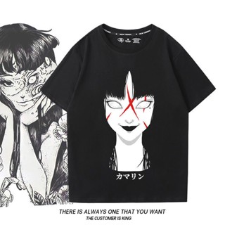 เสื้อยืดแขนสั้นลําลอง ทรงหลวม พิมพ์ลายการ์ตูน Tomie Ito Junji Horror Comics แฟชั่นฤดูร้อน สําหรับผู้ชาย และผู้หญิง