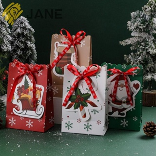 Jane ถุงของขวัญคริสต์มาส ลายซานตาคลอส พร้อมหูหิ้ว 10 ชิ้น