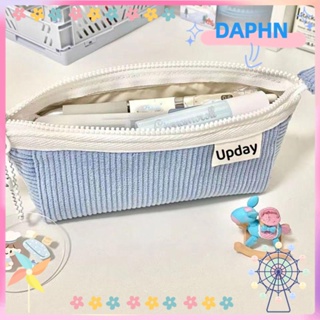 Daphs กระเป๋าเครื่องเขียน กระเป๋าดินสอ ผ้าลูกฟูก มีซิป สีพื้น ทนทาน สําหรับนักเรียน