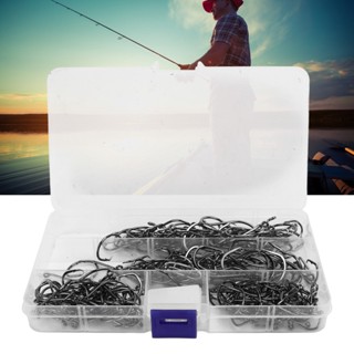 Fishi 180PCS Octopus Offset Fishing Hooks เหล็กคาร์บอนสูง 7384 ตะขอวงกลมตกปลาพร้อมรูแหวน