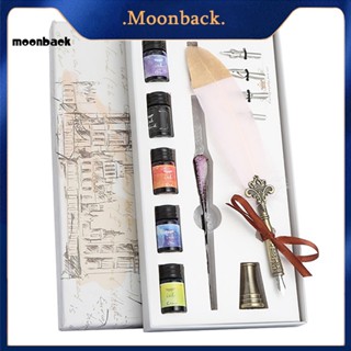 &lt;moonback&gt; ปากกาหมึกซึม ขนนก คริสตัลเทียม สําหรับตกแต่ง