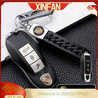 Xinfan เคสกุญแจรีโมตรถยนต์ หนัง TPU อุปกรณ์เสริม สําหรับ Porsche Boxster Cayman 911 Panamera Cayenne Macan