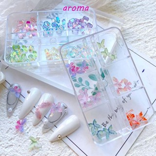 Aroma ริบบิ้นโบว์ ผีเสื้อ พีช เปลี่ยนสี UV สําหรับตกแต่งเล็บ DIY