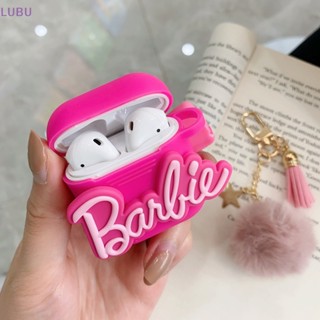 Lubu เคสหูฟังบลูทูธ รูปตุ๊กตาบาร์บี้น่ารัก สีชมพู พร้อมจี้ห้อย สําหรับ Airpods Pro 1 2