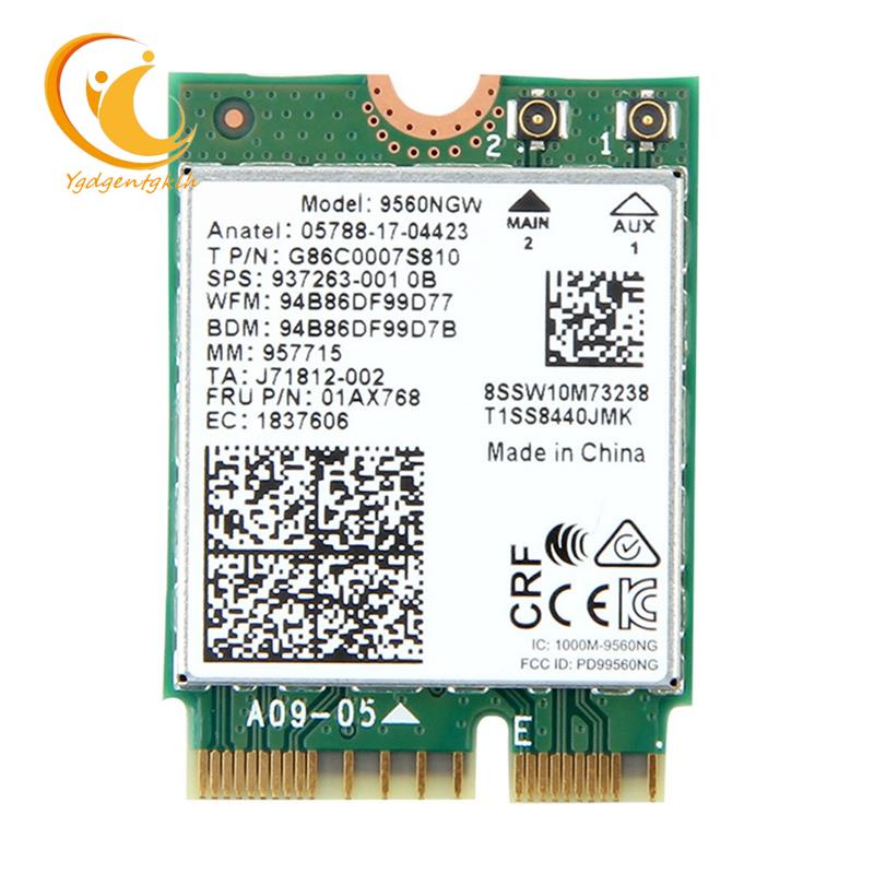 1730Mbps สําหรับ Intel Dual Band ไร้สาย AC 9560 ชุดเดสก์ท็อปบลูทูธ 5.0 802.11Ac M.2 CNVI 9560NGW Wif