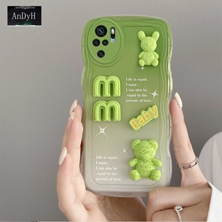 Andyh เคสโทรศัพท์คู่รัก ป้องกันกล้อง ลายตัวอักษร หมี 3D สําหรับ Xiaomi Poco M5S