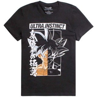 เสื้อยืดแขนสั้นleee การ์ตูน Dragon Ball Super Goku Ultra Instinct Split T-Shirt เสื้อยืดอนิเมะญี่ปุ่นS-5XL