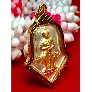 K617 จี้พระ ท้าวเวสสุวรรณ ท้าวเวชสุวรรณ วัดจุฬามณี หลวงพ่ออิฐ ท้าวเวสวัดจุฬา กรอบพระ ทองไมครอน 24K