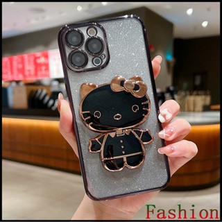 เคสซิลิโคน IPhone11 กันกระแทก Kitty Bracket เคส ไอโฟน14promax กันกระแทก caseiPhone13 purple black Silicone Soft Case for ipone11 14 13 pro max 12 xr xsmax 7พลัส 8 พลัส se2 se3 เคสไอโฟน14promax เคสiPhone11