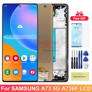 หน้าจอสัมผัสดิจิทัล TFT LCD พร้อมกรอบ แบบเปลี่ยน สําหรับ Samsung Galaxy A73 5G A736 A736B